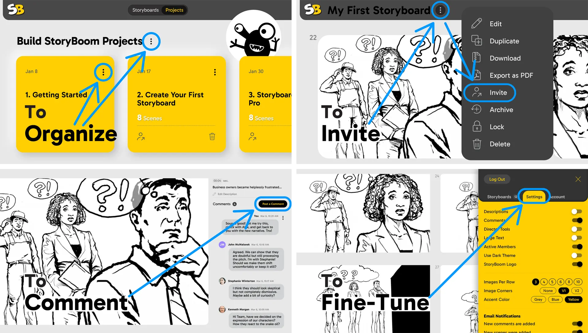 StoryBoom app features that score 4.2 Stars