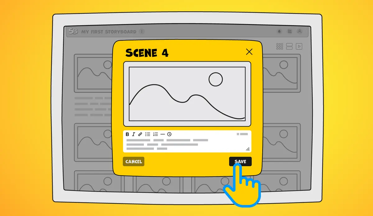 Adding detailed scene descriptions in StoryBoom app