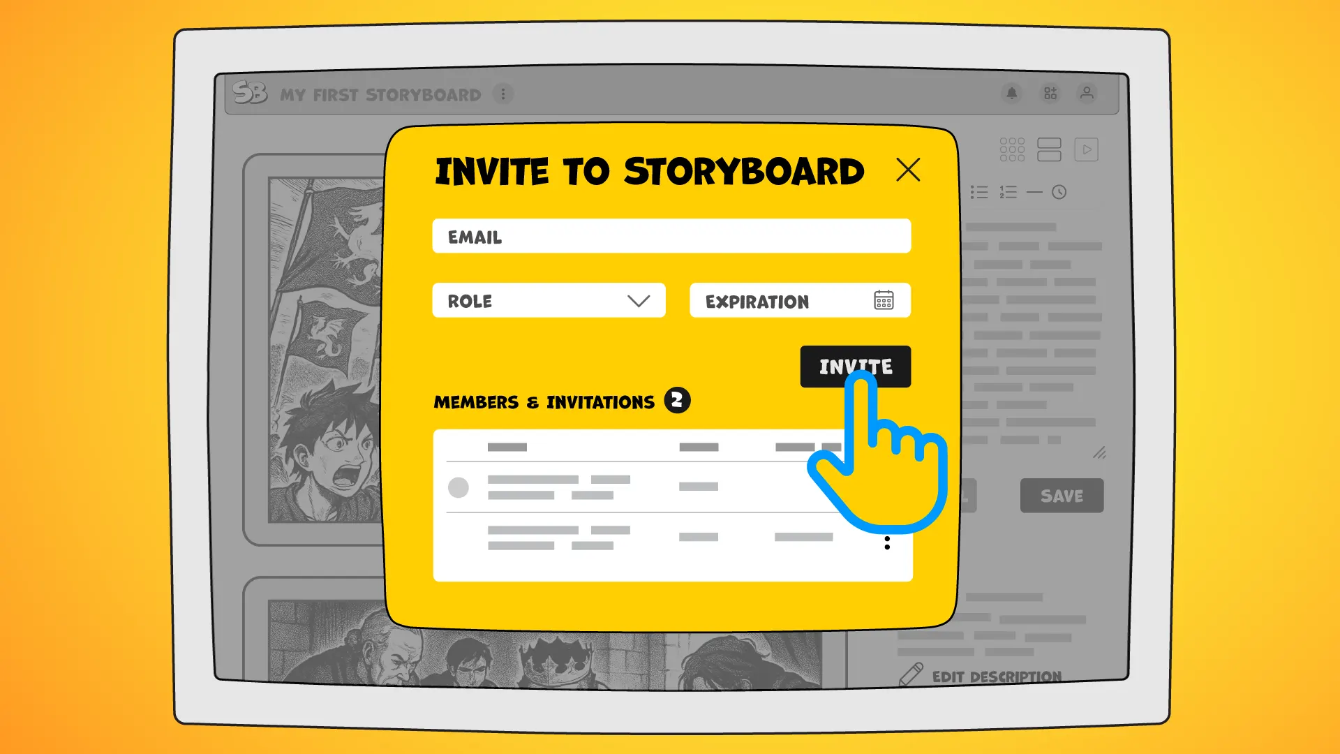 StoryBoom collaborative storyboard with scene comments and team feedback